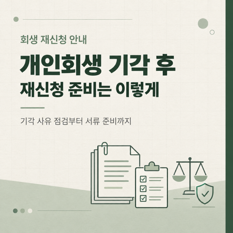 개인회생 기각 후 재신청 준비는 이렇게