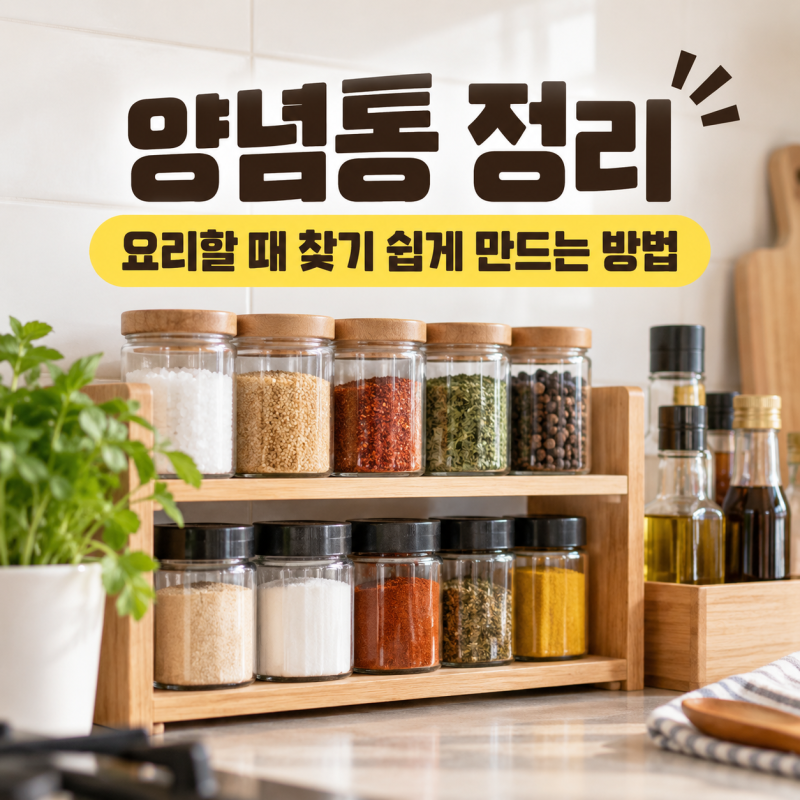 양념통 정리, 요리할 때 찾기 쉽게 만드는 방법