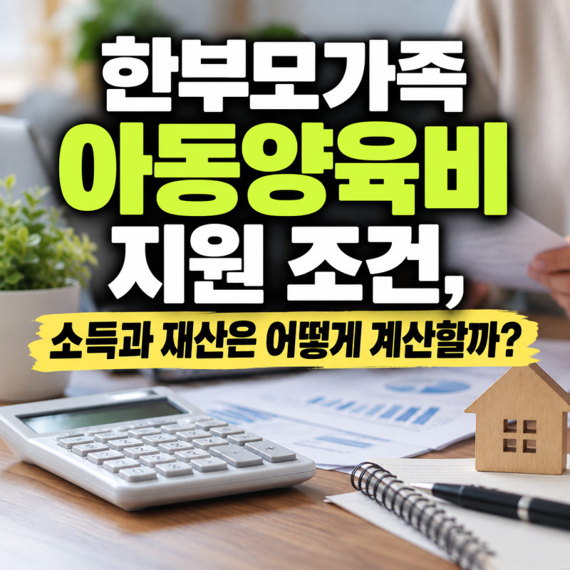 한부모가족 아동양육비 지원 조건, 소득과 재산은 어떻게 계산할까?