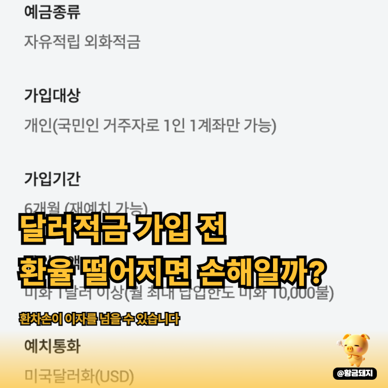 달러적금 달러환전우대 먼저 확인, 환차손이 이자를 넘을 수도 있어요