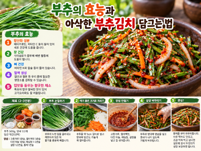 부추의 효능과 아삭한 부추김치 담그는 법