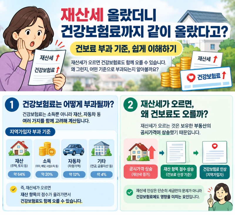 재산세 올랐더니 건강보험료까지 같이 올랐다고? 건보료 부과 기준 쉽게 이해하기