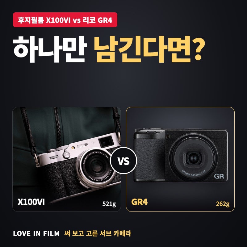 “하나만 남긴다면 GR4입니다” 리코 GR4 vs 후지필름 X100VI 비교, 써 보고 고른 서브 카메라