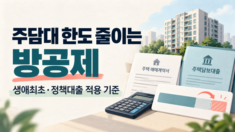 [부동산] 주담대 한도 줄어드는 방공제란? 생애최초·디딤돌대출 적용 기준 정리