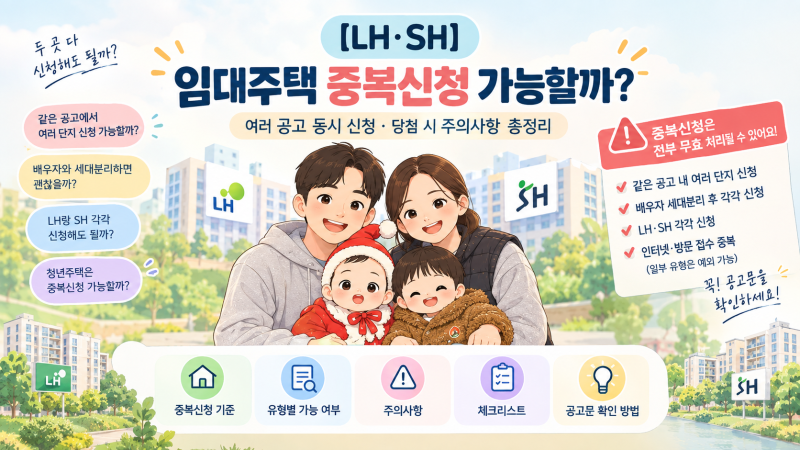 [LH·SH] 임대주택 중복신청 가능할까?｜여러 공고 동시 신청·당첨 시 주의사항 총정리