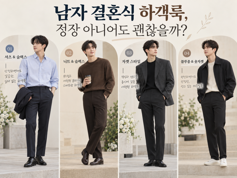 남자 결혼식 하객룩, 정장 아니어도 괜찮을까? 이렇게 입어보세요