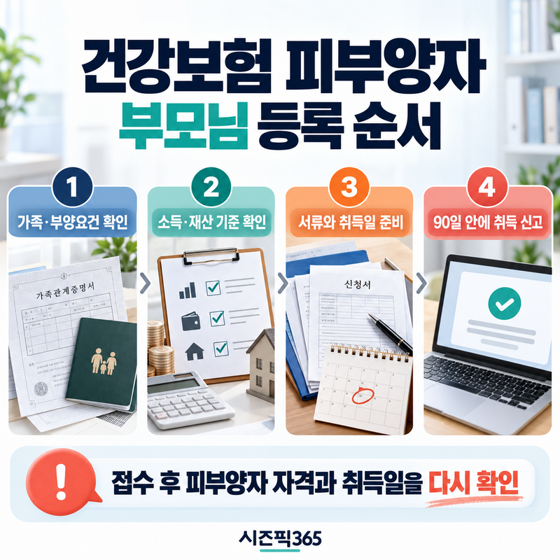 건강보험 피부양자 등록, 부모님 등재 방법과 자격상실 기준
