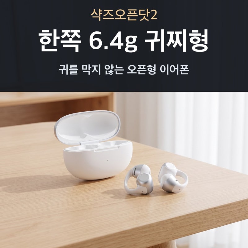 샥즈오픈닷2 체감가 추천 총정리, 귀를 막지 않는 한쪽 6.4g 귀찌형이어폰