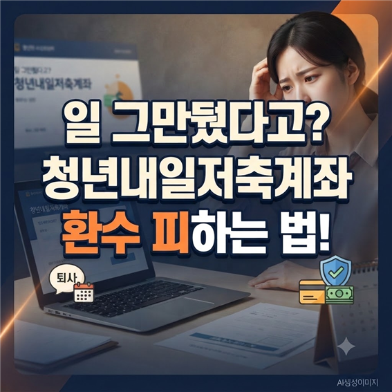 청년내일저축계좌 근로 중단 시 환수 위기? 적립중지 신청 방법과 해지 불이익 총정리