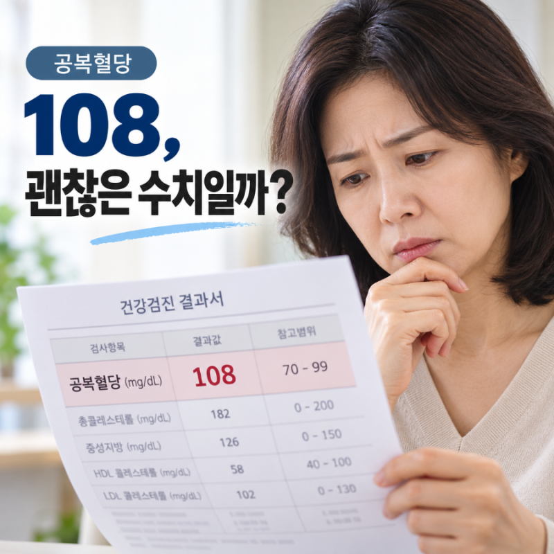 공복혈당 108, 아직 당뇨 아닌데 괜찮을까? 100~125 반복되면 봐야 할 것