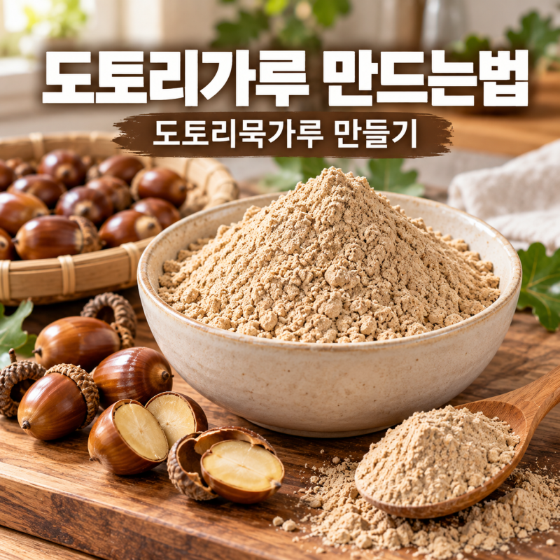 도토리가루 만드는법, 주워온 도토리로 도토리묵가루 만들기