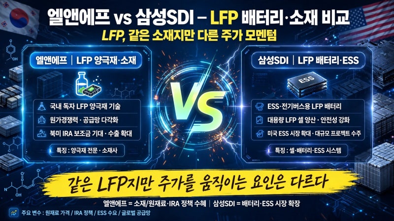 엘앤에프·삼성SDI 주가｜전기차에서 ESS로 배터리 시장이 바뀌며 LFP가 주목받는 이유