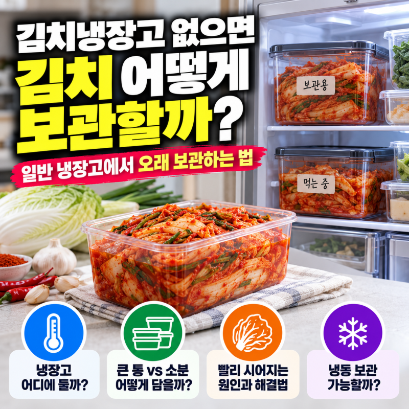 김치냉장고 없으면 김치 어떻게 보관할까? 일반 냉장고에서 오래 보관하는 법