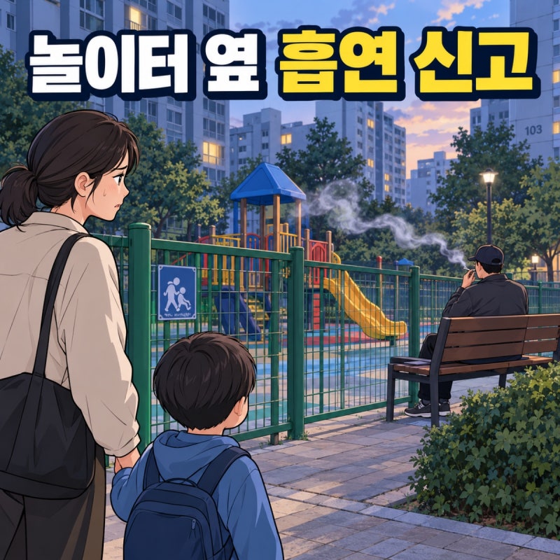 아파트 단지 내 금연구역 놀이터 옆 흡연, 사진 신고하면 단속될까?