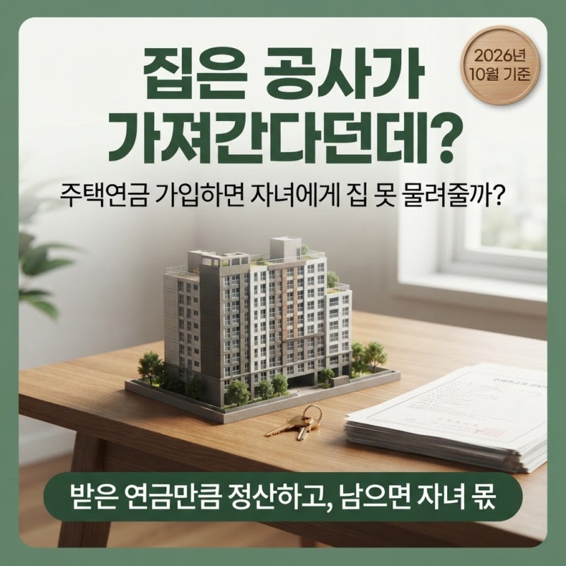"집은 공사가 가져간다던데" 주택연금 가입하면 자녀에게 집 못물려줄까?