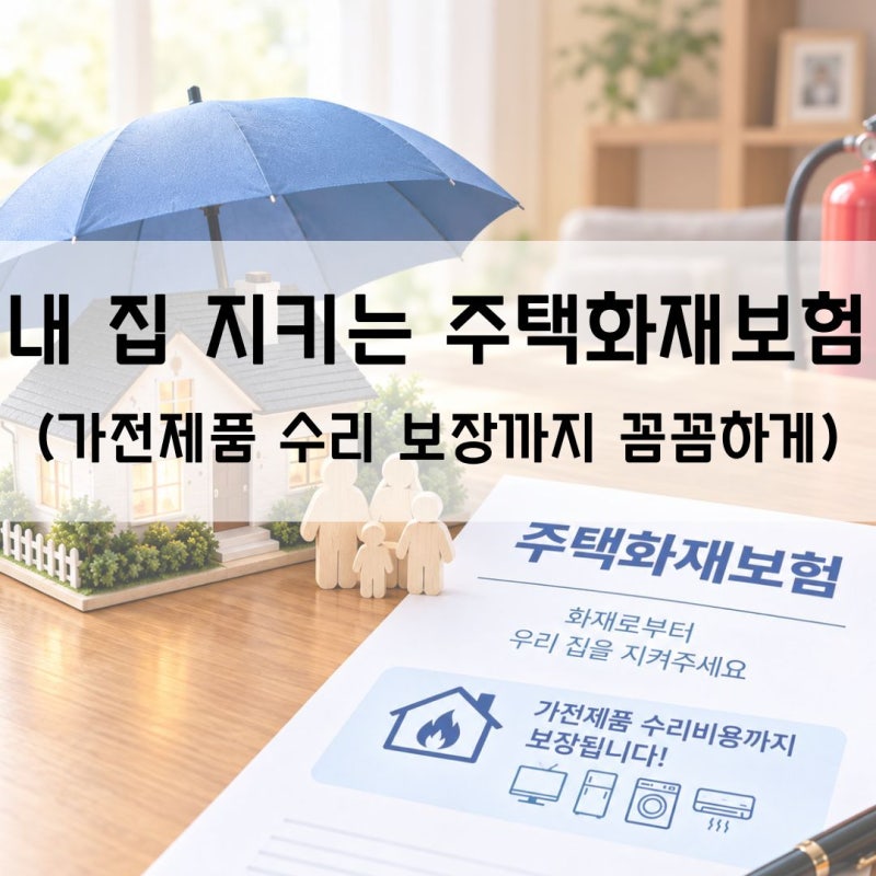 내 집을 지키는 주택화재보험 가입 (가전제품 수리 보장까지)