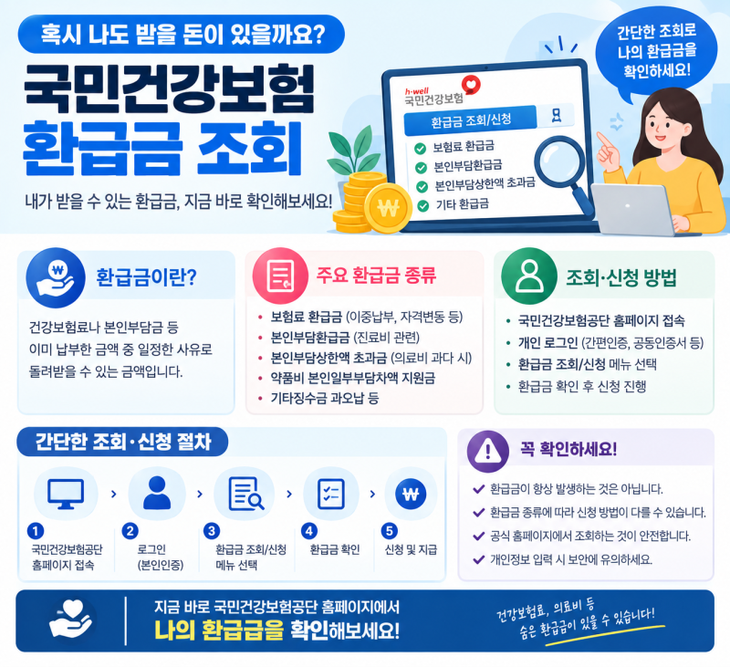 국민건강보험 환급금 조회｜내가 받을 돈 있는지 확인하는 방법