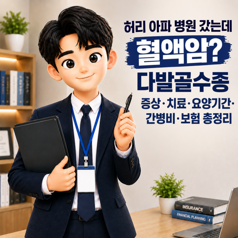 허리 아파 병원 갔는데 혈액암? 다발골수종 증상·치료·요양기간·간병비·보험 총정리