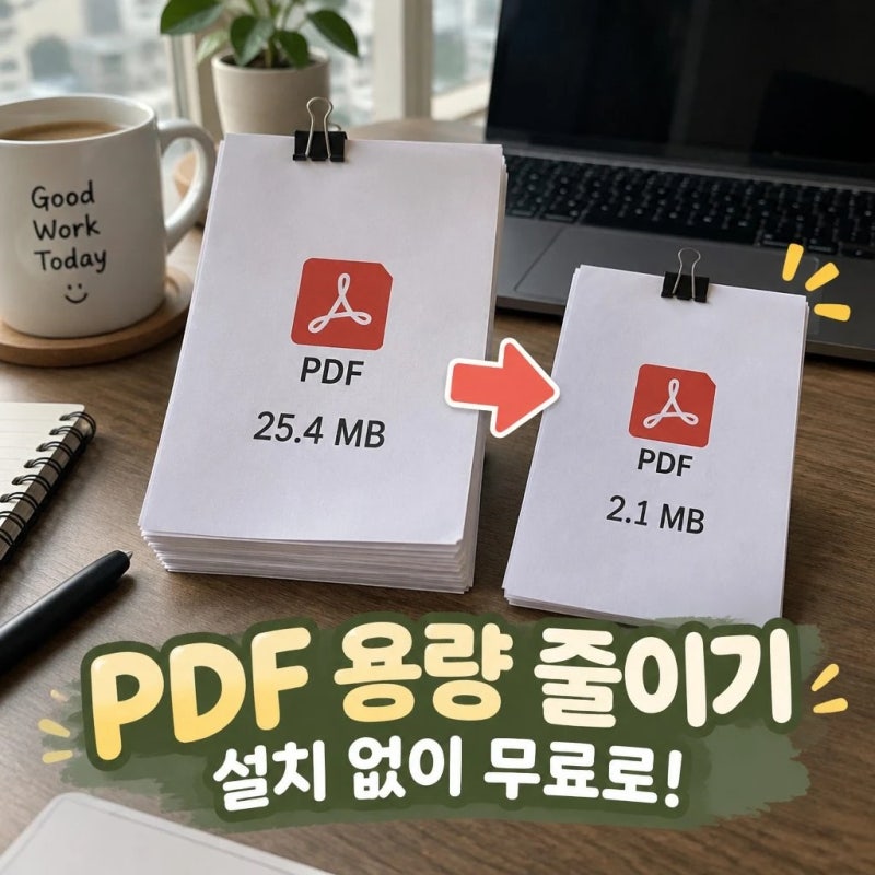 PDF 용량 줄이기 설치 없이 무료로 하는 방법