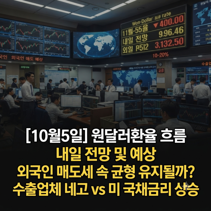[10월5일] 원달러환율 오늘 달러 흐름 내일 전망 및 예상