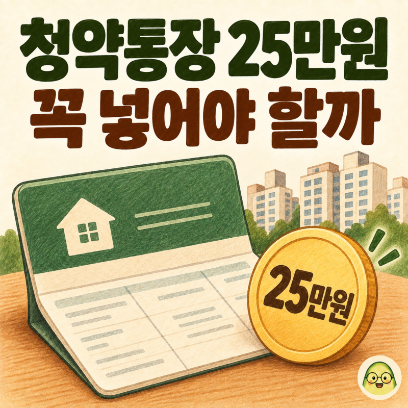 청약통장 25만원 꼭 넣어야 할까｜국민주택·민영주택 납입 기준