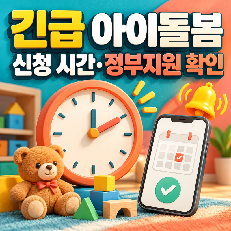 내일 아이 맡길 곳이 없다면? 긴급 아이돌봄 신청 시간과 정부지원 확인법
