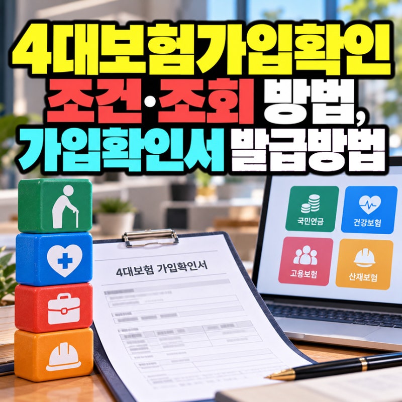 4대보험가입확인 조건·조회 방법, 4대보험가입확인서 발급방법