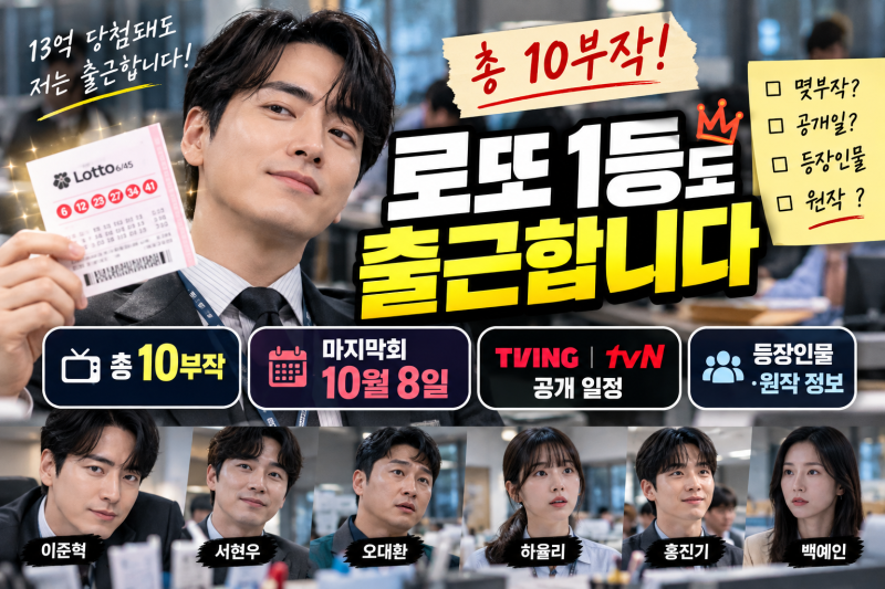 로또 1등도 출근합니다 몇부작 티빙 공개시간 결말 tvN 방송일정 원작 총정리