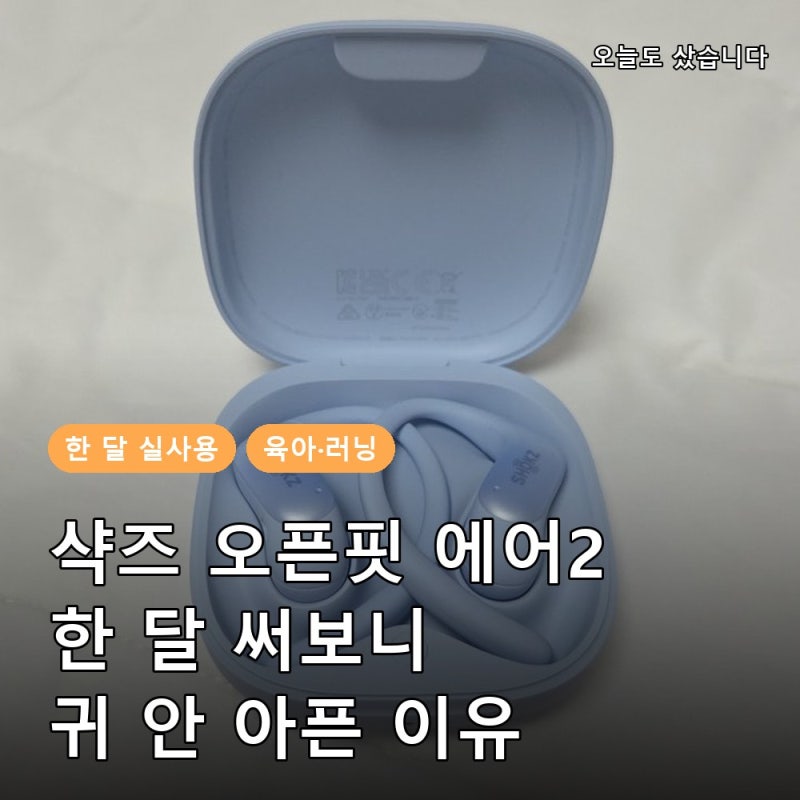샥즈 오픈핏 에어2 후기 한 달 사용기, 육아·러닝 오픈형 이어폰 장단점