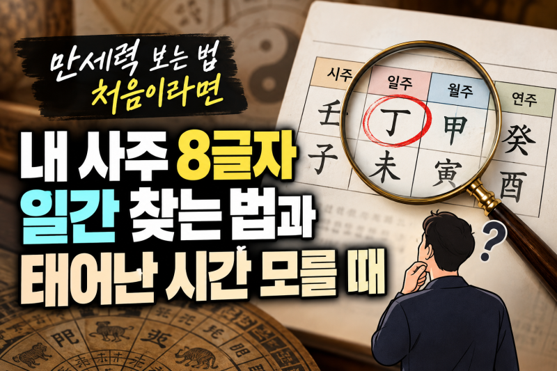 만세력 보는 법 처음이라면, 내 사주 8글자·일간 찾는 법과 태어난 시간 모를 때
