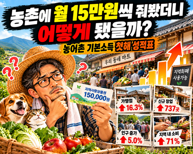농촌에 월 15만원씩 줘봤더니 어떻게 됐을까? 농어촌 기본소득 첫해 성적표