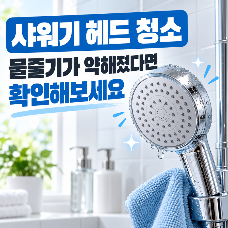 샤워기 헤드 청소, 물줄기가 약해졌다면 확인해보세요
