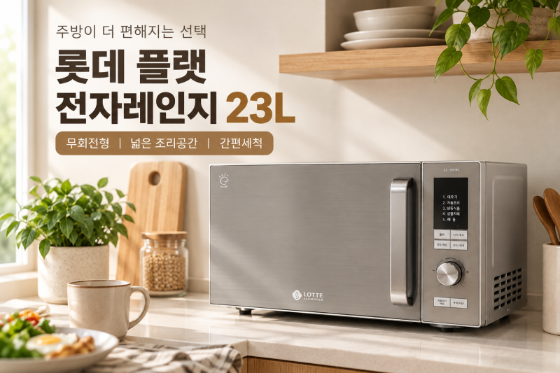 무회전 전자레인지 왜 찾는지 알겠더라고요, 롯데 플랫 23L 써본 후기