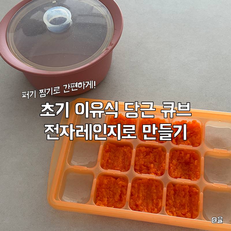 퍼기 찜기로 초기이유식 당근 큐브 만들기