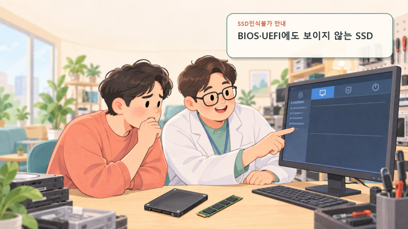 SSD인식불가, SSD 복구 방법과 비용 및 인식 안됨 확인