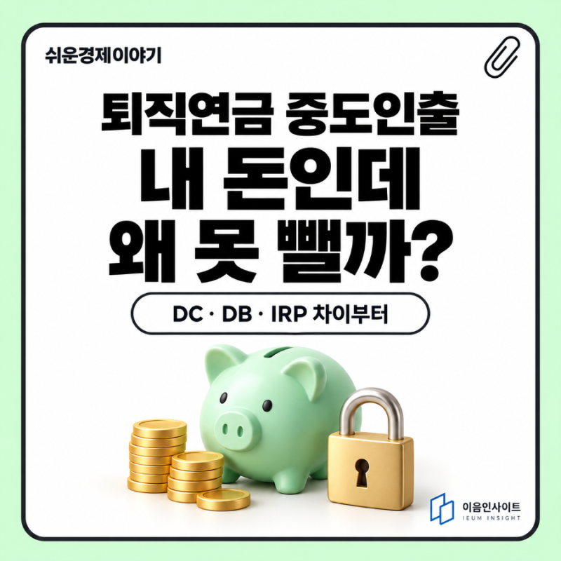 퇴직연금 중도인출, 내 돈인데 왜 못 뺄까? DC·DB·IRP 차이부터