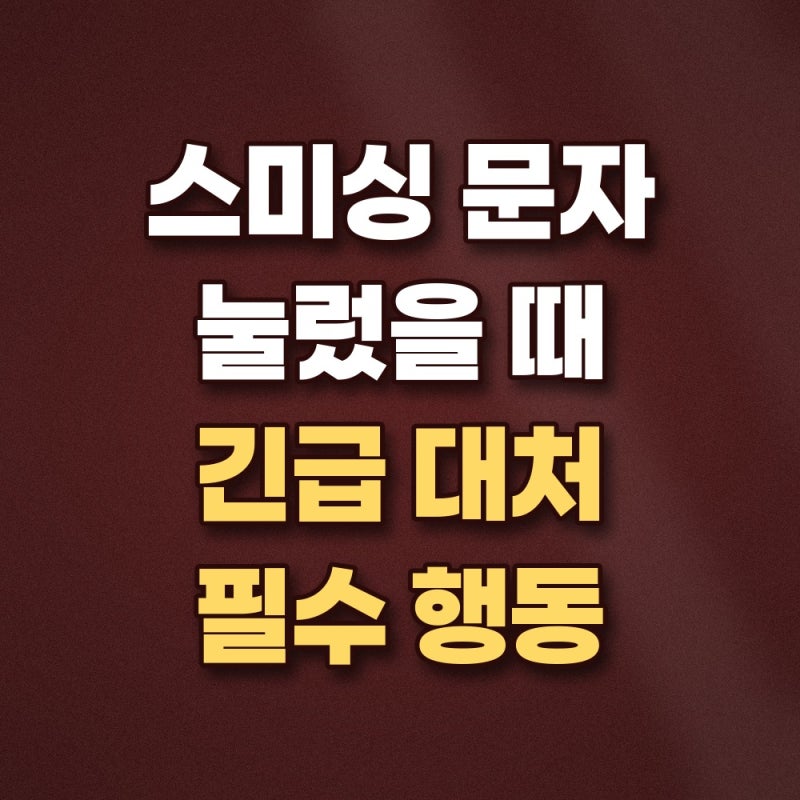 스미싱 문자 링크 눌렀을 때 휴대폰 악성앱 삭제 방법 및 피해 예방 조치 안내