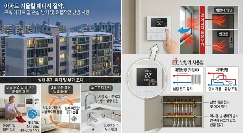 구축 아파트 겨울철 난방비 40% 아끼는 에너지 절약 가이드