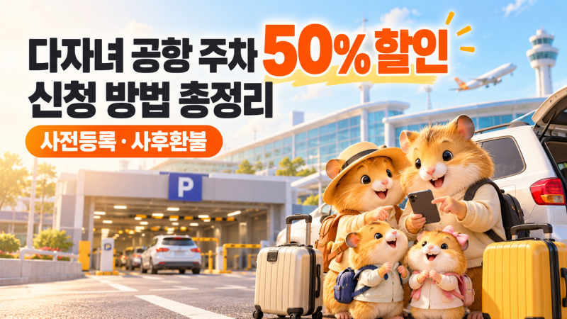 다자녀 공항 주차 할인 신청 방법 총정리 (사전등록·사후환불)