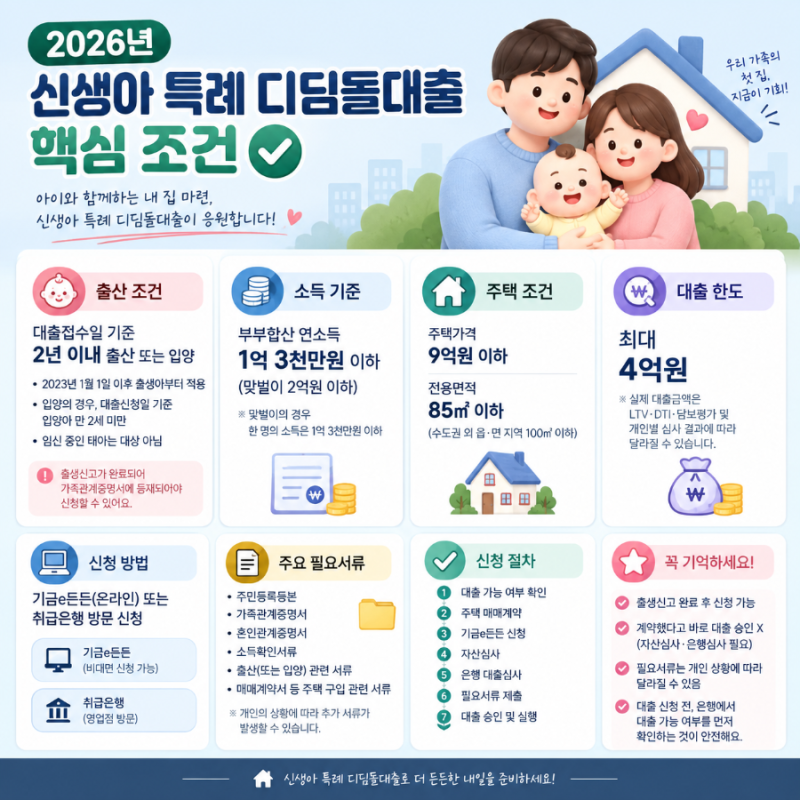 2026 신생아 특례 디딤돌대출 신청방법｜필요서류까지 총정리