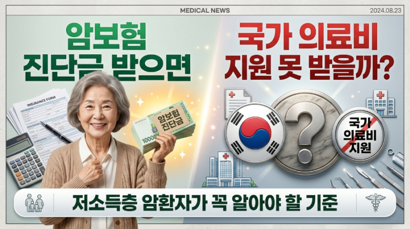 암보험 진단금 받으면 국가 의료비 지원 못 받을까? 저소득층 암환자가 꼭 알아야 할 기준