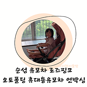 가을에 더 예쁜 로즈핑크 순성 코니 휴대용 유모차, 오토폴딩까지 육퇴후 언박싱 후기