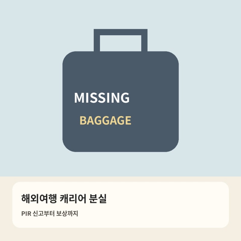 해외여행 캐리어 분실 PIR 신고방법 수하물 보상받는 법