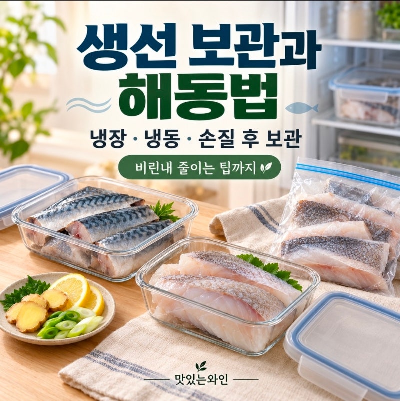 [생선 냉장·냉동 보관, 손질 후 보관, 해동법, 비린내 줄이는 손질 팁]