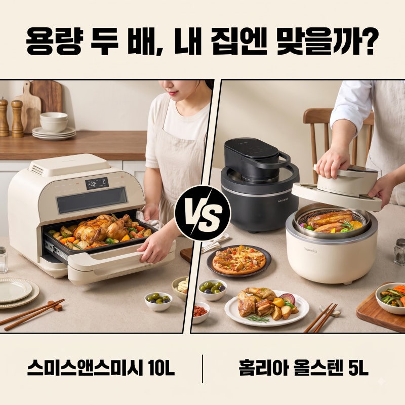 스미스앤스미시 10L vs 홈리아 올스텐 5L｜"용량 두 배, 내 집엔 맞을까?"