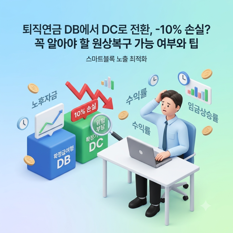 퇴직연금 DB에서 DC로 바꿨다가 손실 10%? 원인과 원상복구 가능 여부