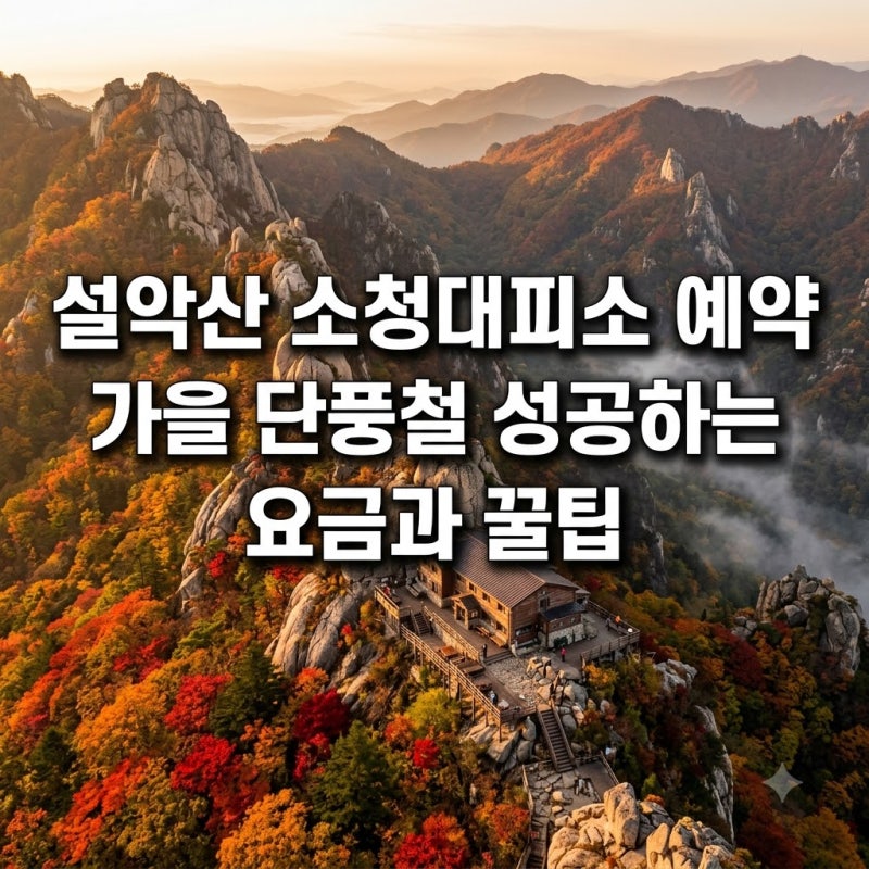 설악산 소청대피소 예약 가을 단풍철 성공하는 요금과 꿀팁