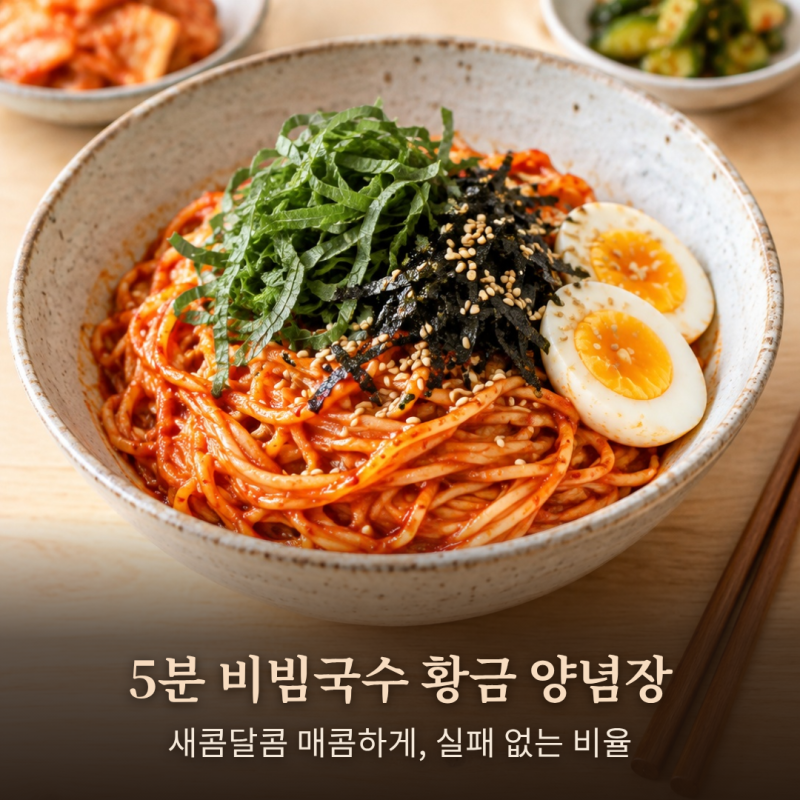 고추장만 넣어 텁텁했다면 새콤달콤매콤 비빔국수 황금 양념장 비율