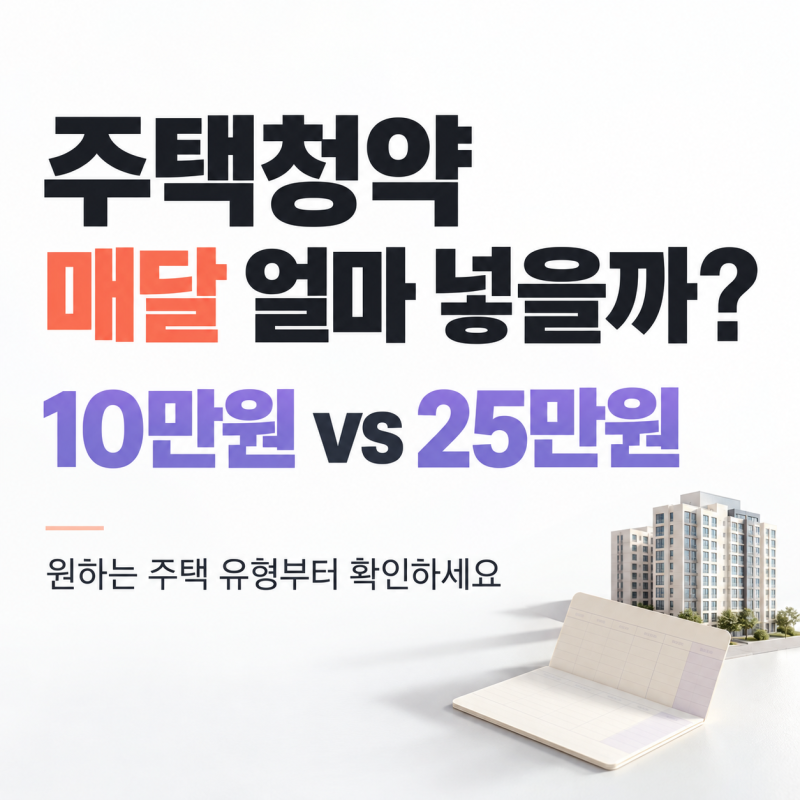 주택청약 납입금액 얼마? 25만원·청약통장 10만원, 국민주택 납입인정·민영주택 예치금 기준