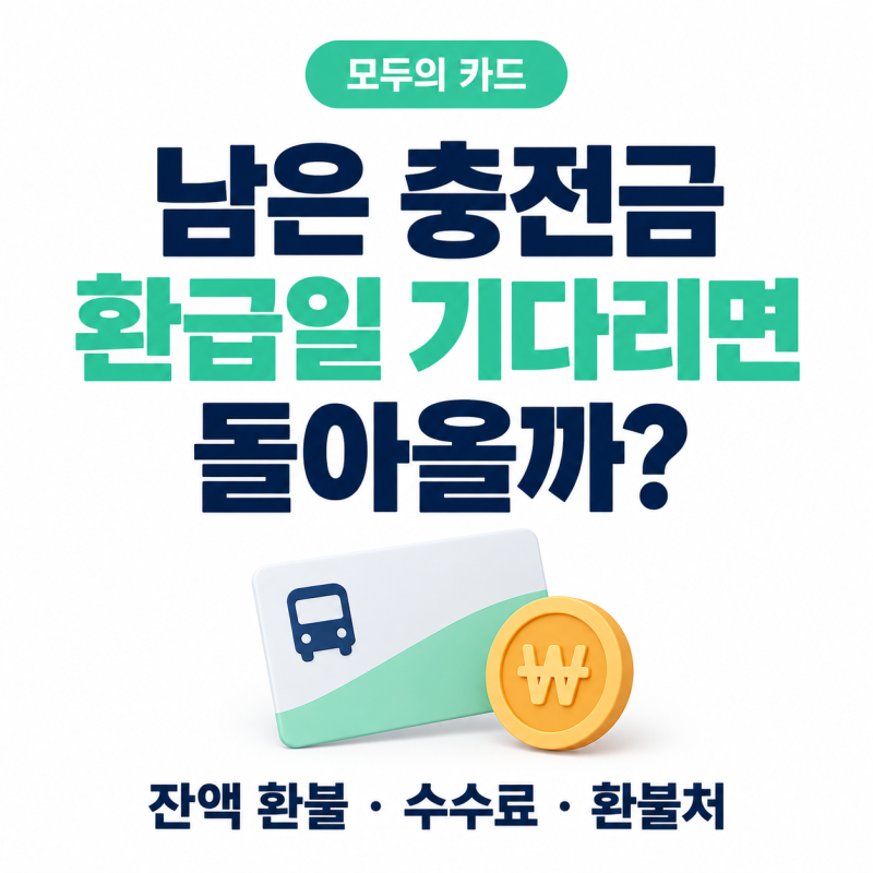 모두의 카드 충전 환불, 남은 잔액은 어떻게 돌려받을까? 선불카드별 확인